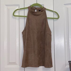 Suede Halter Top